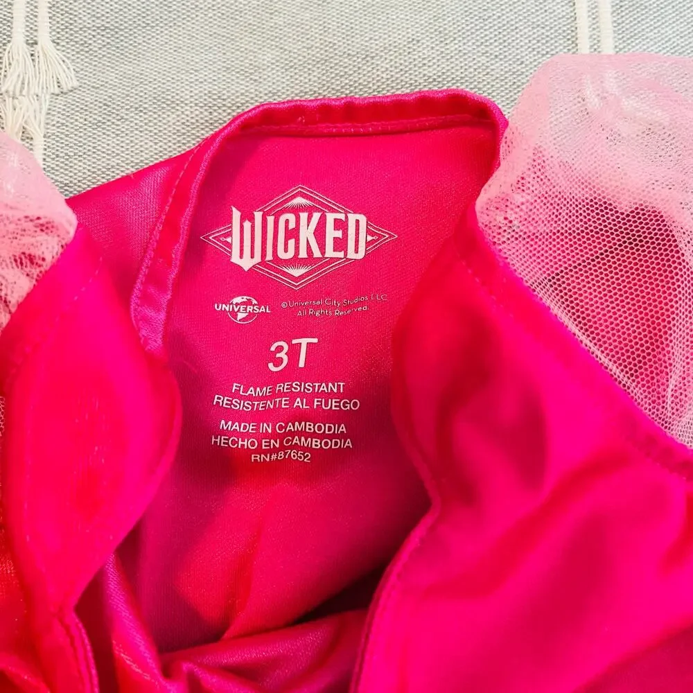 Wicked Glinda Good Witch of the East Toddler Girls Satinet Pink Nightgown 3T